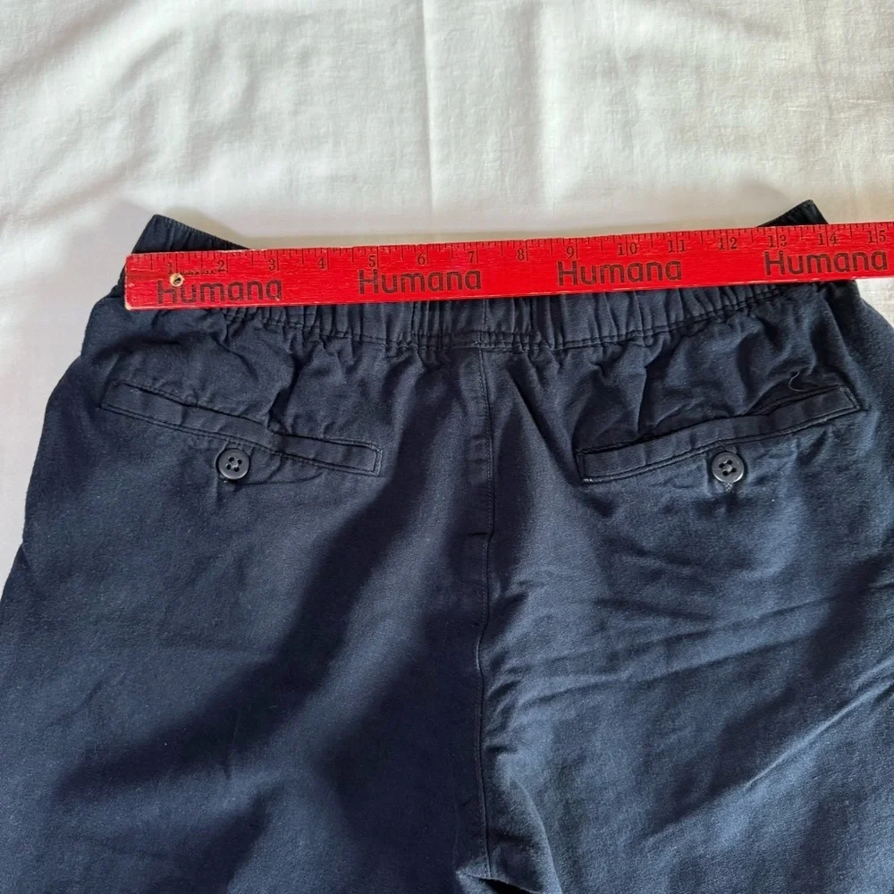 Abercrombie & Fitch Men's Navy Flat Front Drawstring Shorts